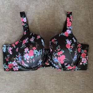 48DD Bra Cacique Lightly Lined Balconette Floral 4 Hook Closure Sexy Bridal